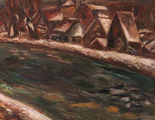 Leo Gestel A village along a river China oil painting art